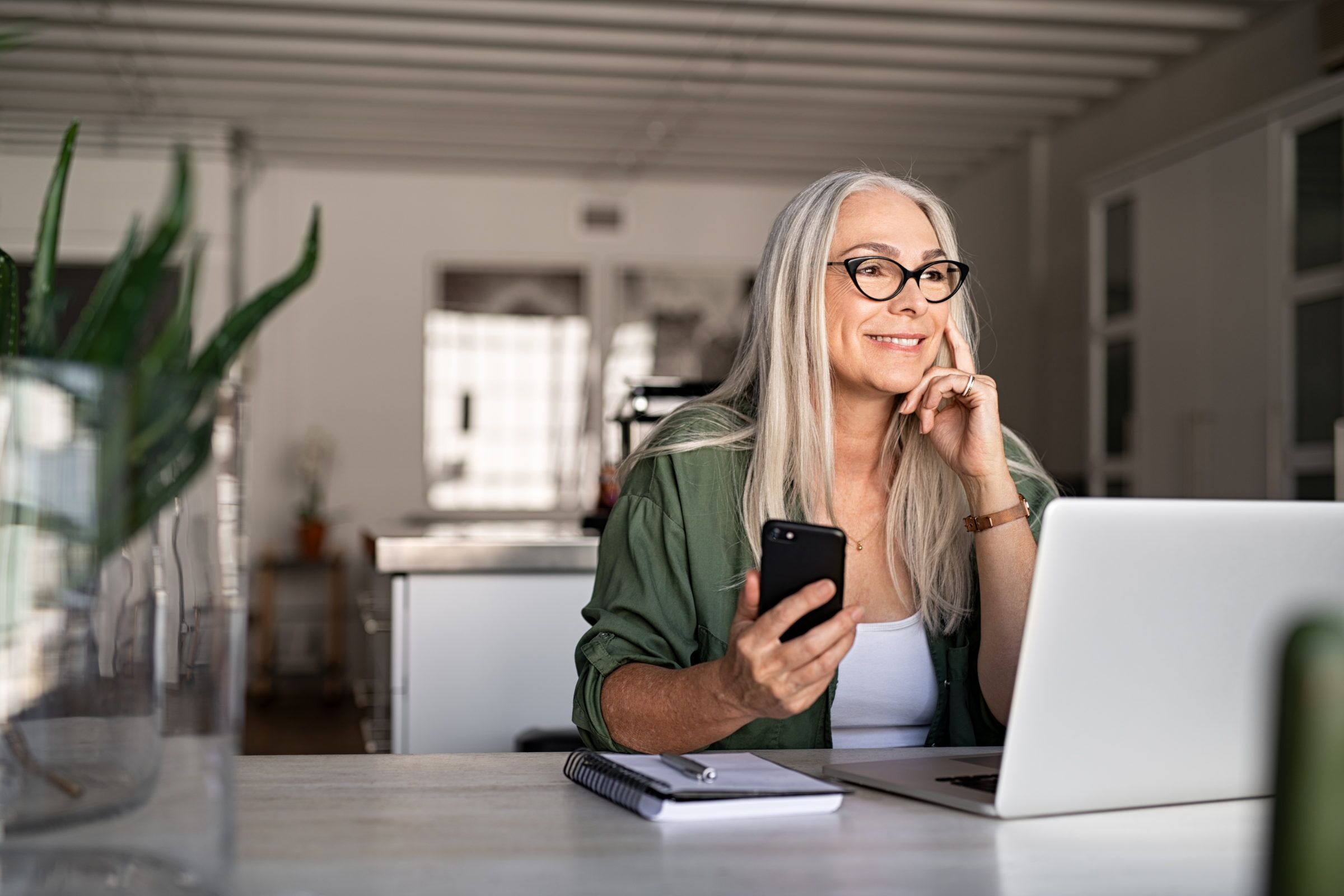 woman working on her finances