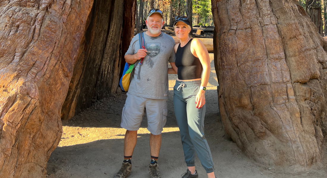 Older couple standing together outdoors