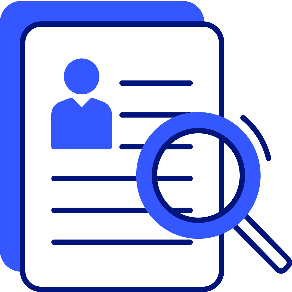 icon of a paper with a magnifying glass