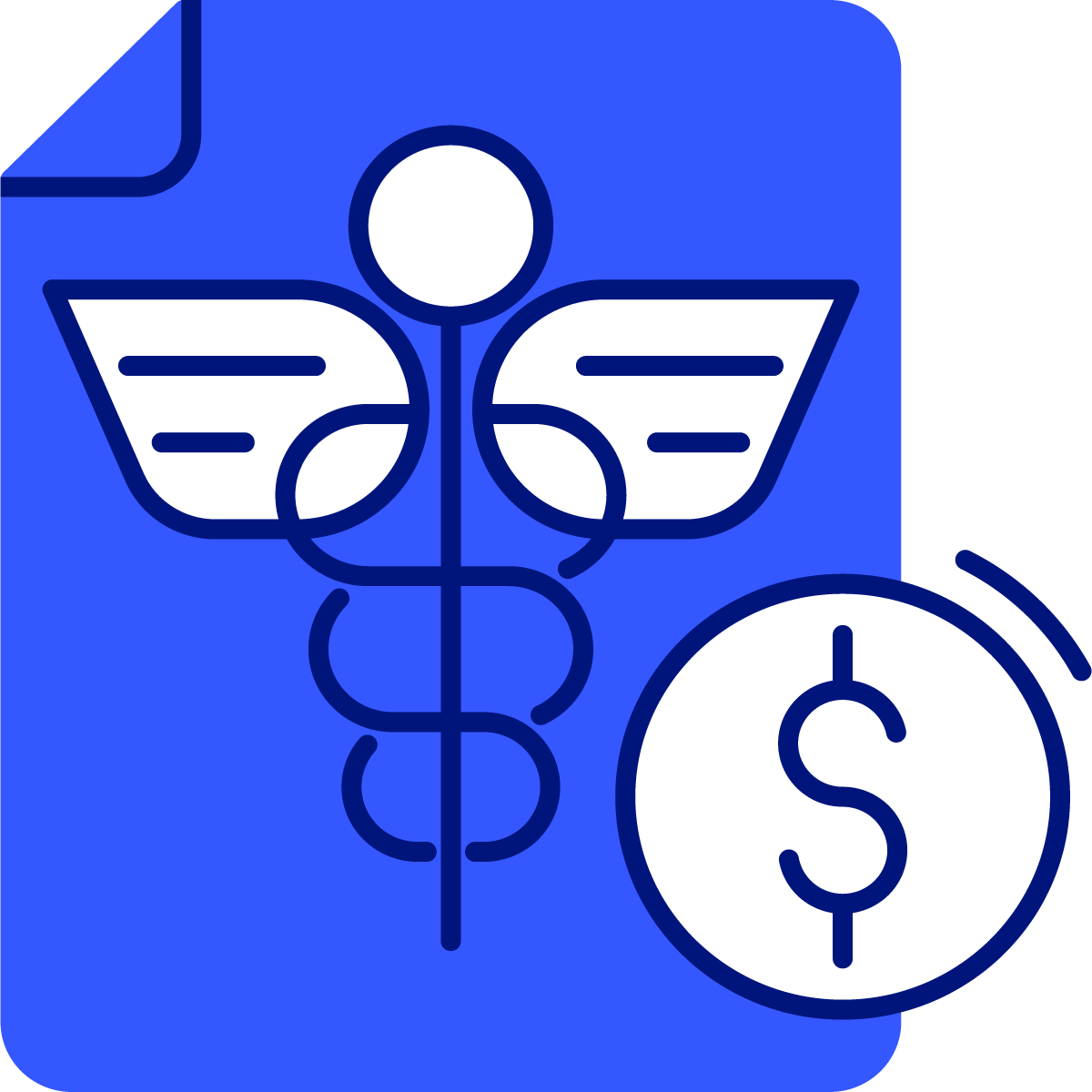 icon of a health insurance symbol with a dollar sign