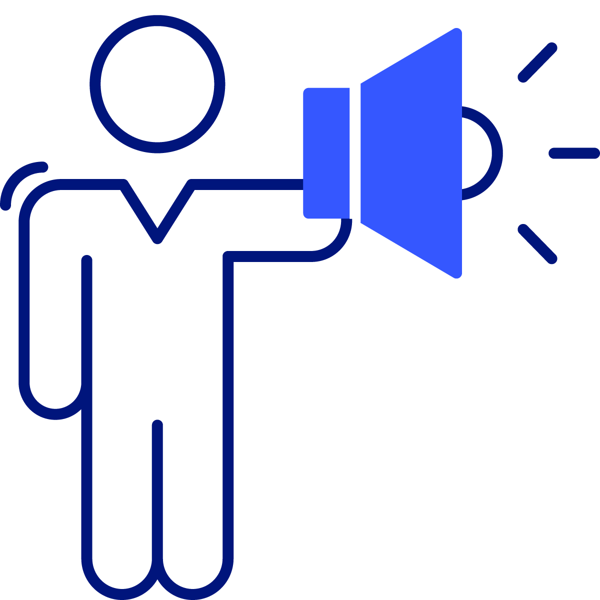 employee with a megaphone icon