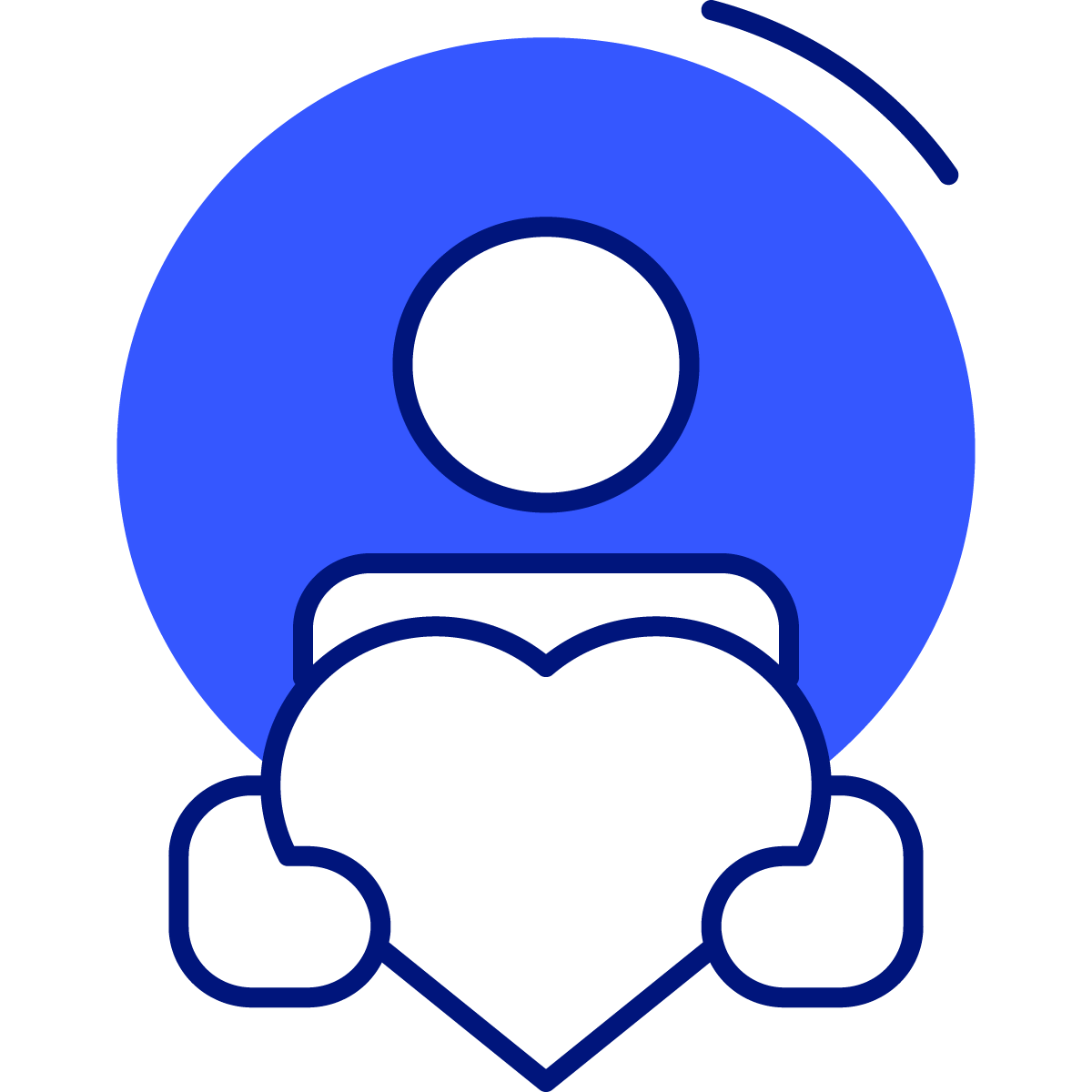 icon of a person holding a heart