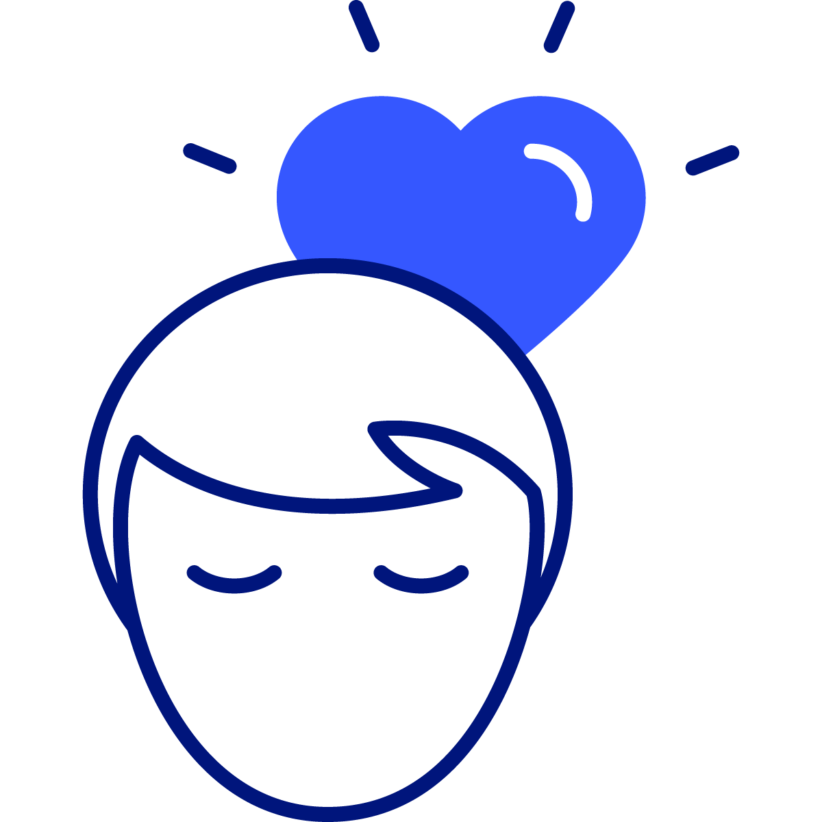 icon of a person's head with a heart behind it